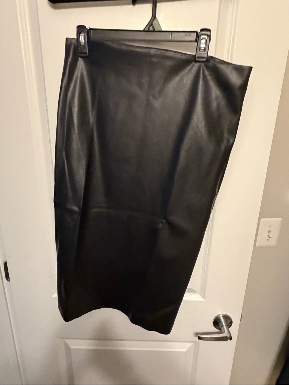 Catherine Malandrino Black Faux Leather Pencil Skirt